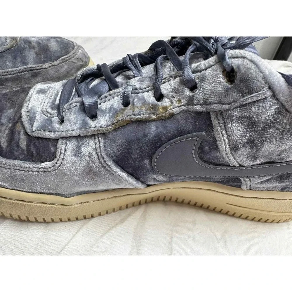 Nike Air Force 1 GS Dark Sky Blue Velvet LV8 Sneakers Size 4.5Y